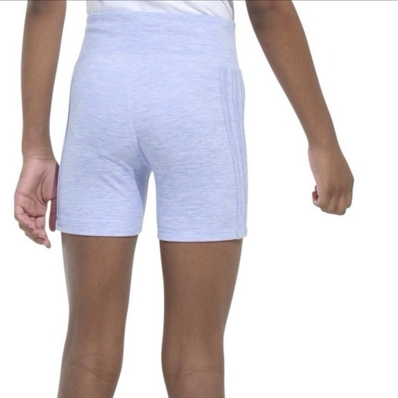 New Adidas Girls Melange Bike Shorts Tone Melange Purple AH10315 XS 6 NWT $25 - Picture 2 of 8